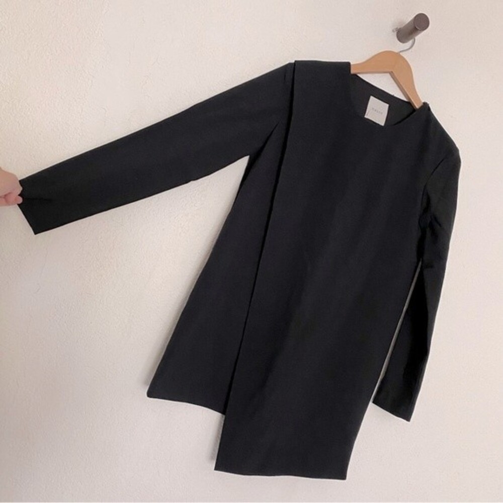 Mason Asymmetrical Long Sleeve Dress in Black - Picture 2 of 6